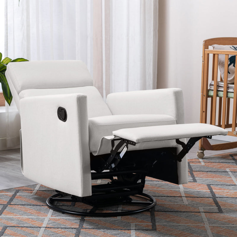 Modern Upholstered Rocker Nursery Chair Plush Seating Glider Swivel Recliner Chair