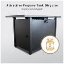 Outdoor Fire Pit Table With Lid Modern Design - Black