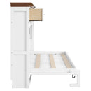 Twin Size Murphy Bed With 3 Drawers - White