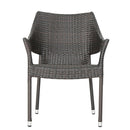 Rattan Dining Chair With Wicker Stacking - Brown