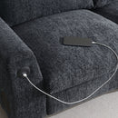 Sectional With Bluetooth Speaker Comfy Cloud Couch Set With Drop Down Table Cup Holders, USB Charger Storage Armrest Wide Seat Sofa