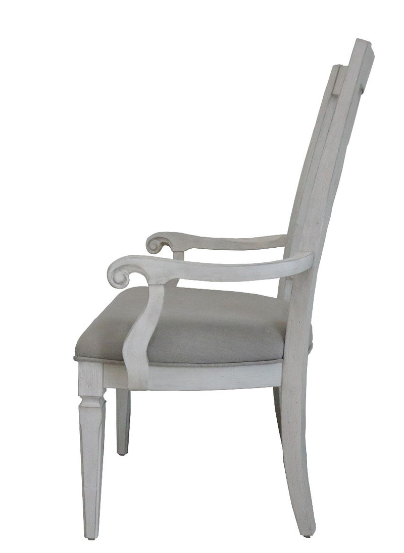 Katia - Arm Chair (Set of 2) - Light Gray / White