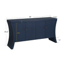 Refined Industrial 4 Door Credenza With Arc Legs & Bronze Clasps