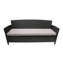 Thalassa - Outdoor 3 Seater Sofa With Water Resistant Cushion - Gray / Black