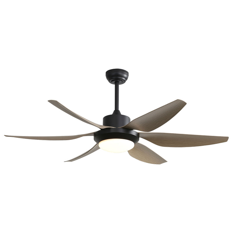 Indoor Ceiling Fan With Dimmable Led Light ABS Blades Remote Control Reversible Dc Motor For Living Room - Black