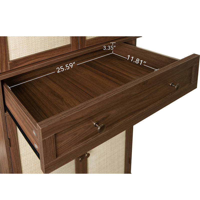 4 Door Storage Cabinet With 1 Drawer, With 4 Adjustable Inner Shelves