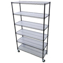 6 Tier 6000Lbs Capacity Nsf Metal Shelf Wire Shelving Unit, Heavy Duty Adjustable Storage Rack With Wheels & Shelf Liners For Commercial Grade Utility Steel Storage Rack