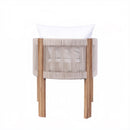 Matera - Patio Dining Chair (Set of 2) With Wraparound Back And Removable Cushion Cover - Teak / Beige