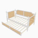 Traditional Style Rattan Daybed, No Box Spring Needed