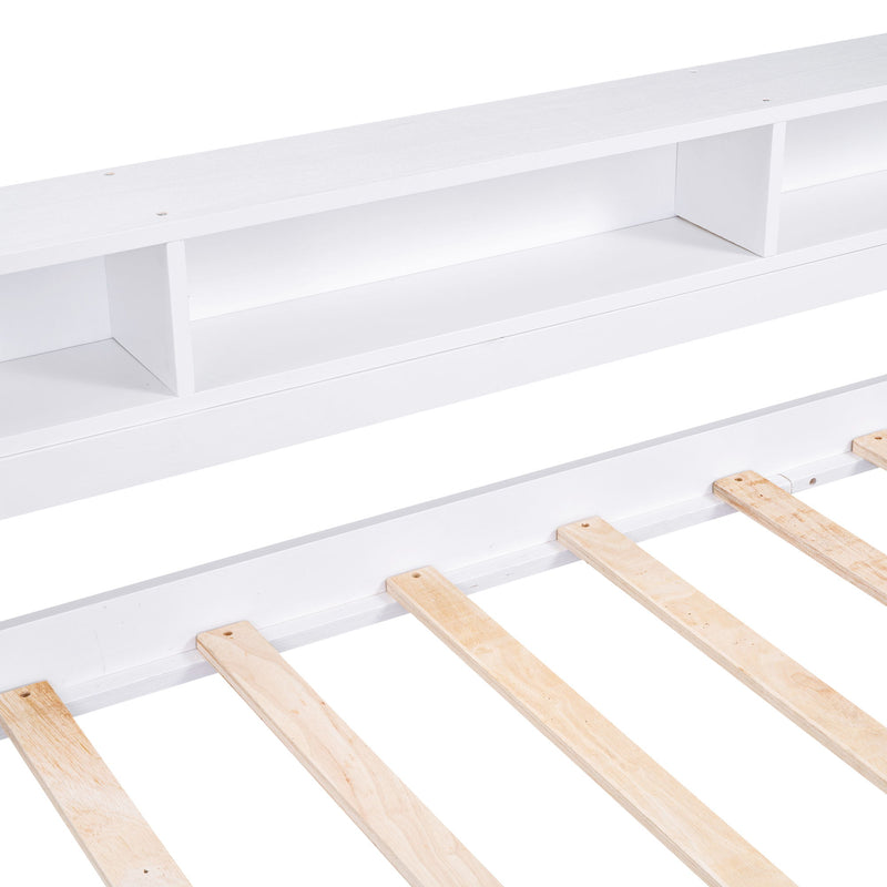 Daybed With 2 Trundles, 3 Storage Cubbies, Built In USB Charging Light