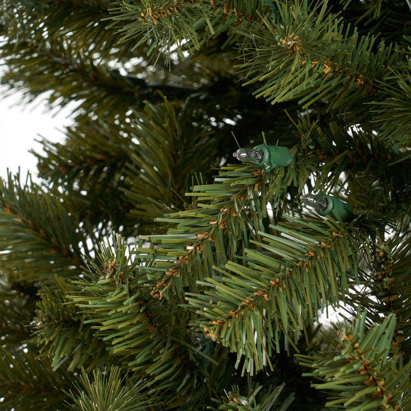Noble - 7' Hinged Christmas Tree With 500 Clear Lights - Green