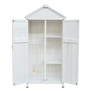 Storage Shed With Double Doors For Outdoor Garden Tool Organization - White