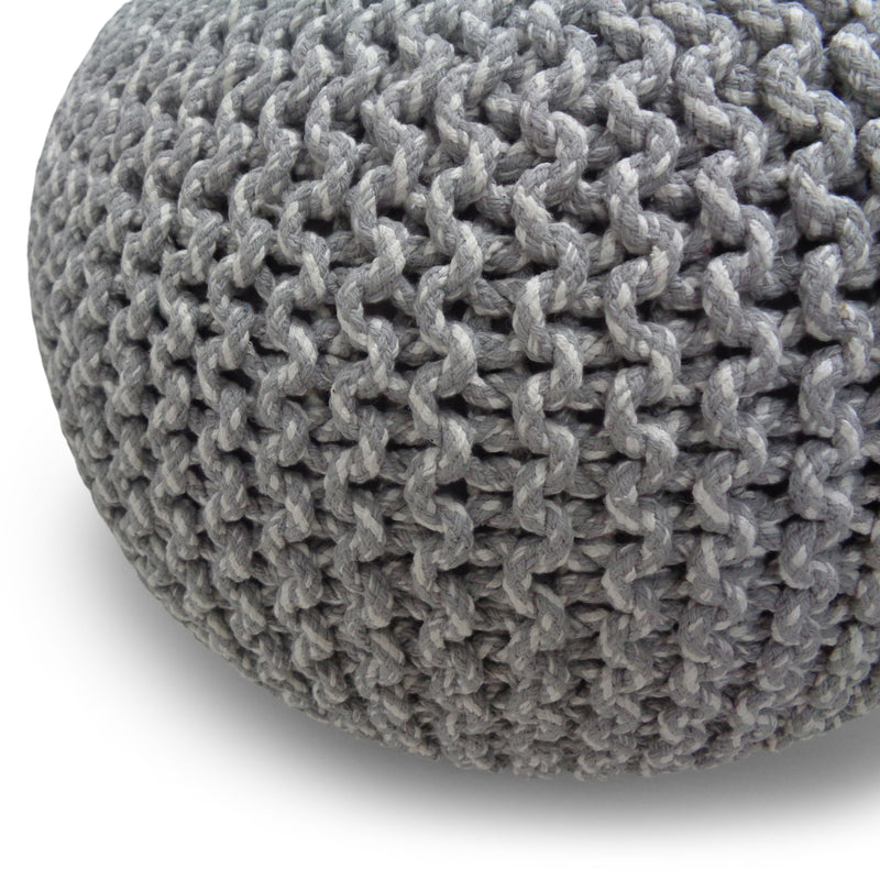 Nikki - Handcrafted Hand Knit Round Pouf