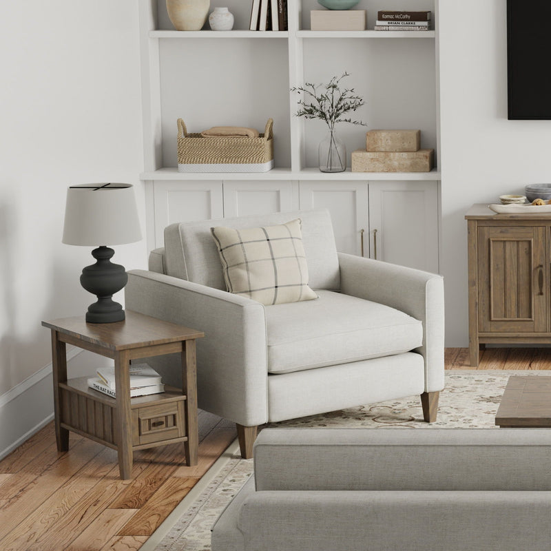 Lev - Narrow End Table - Smoky Brown