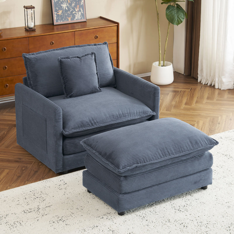 Modern Modular Sofa With Side Storage Pockets For Living Room