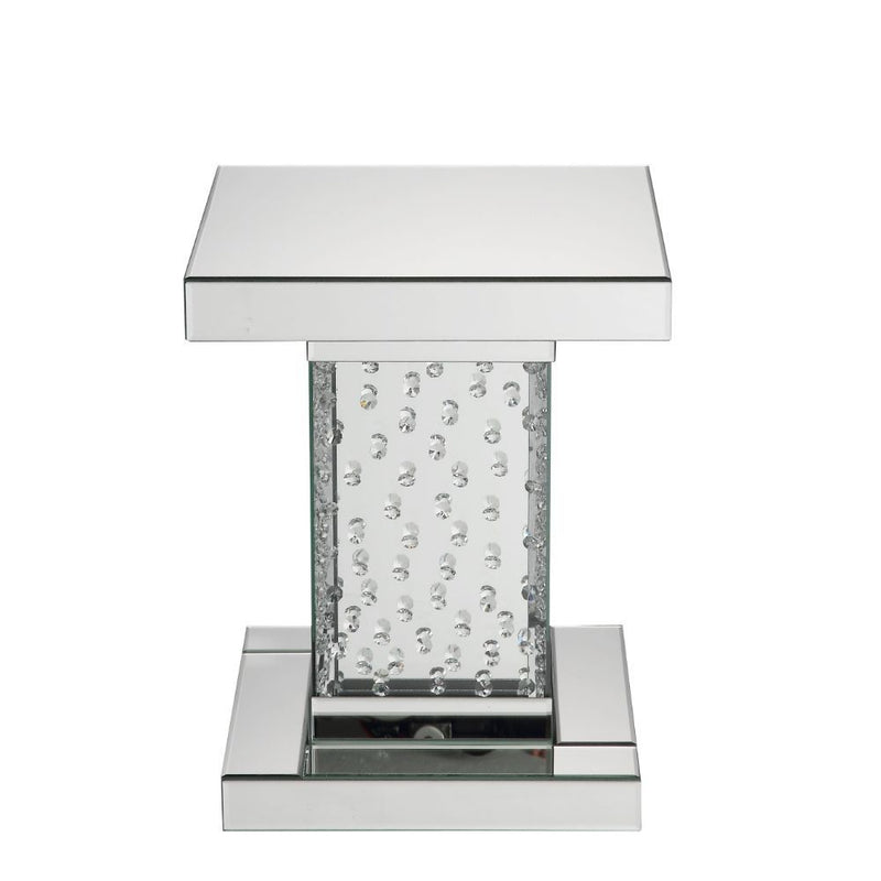 Nysa - End Table - Mirrored & Faux Crystals - 20" - Atlantic Fine Furniture Inc