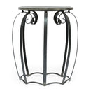 Modern Industrial End Table With Mango Wood Top And Iron Frame - Gray