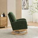 High Back Glider Rocking Chair With Retractable Footrest And Rubber Wood Legs