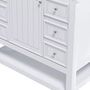 36" Bathroom Vanity With 1 Cabinet And 3 Drawers 1, Storage Solution - White