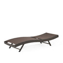 Kauai - Modern Outdoor Mesh Chaise Lounge With Adjustable Backrest - Brown Multi