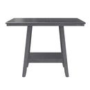 Counter Height Dining Table With Tapered Base And Lazy Susan - Gray