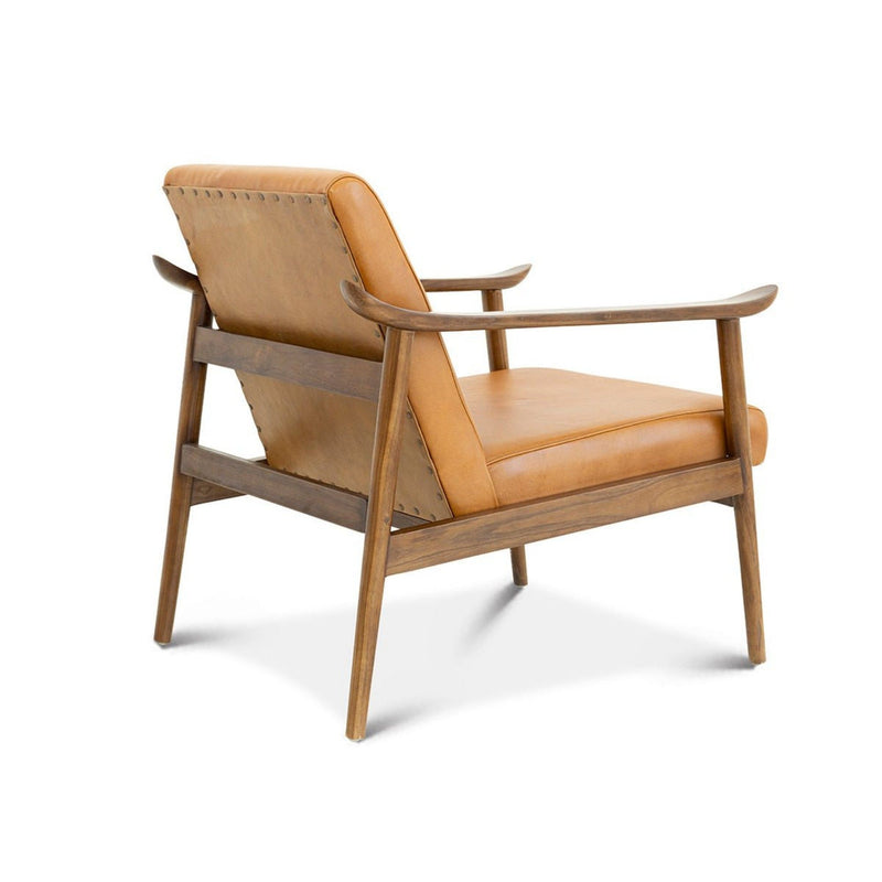 Brandon - Antique Leather Lounge Chair - Brown / Tan