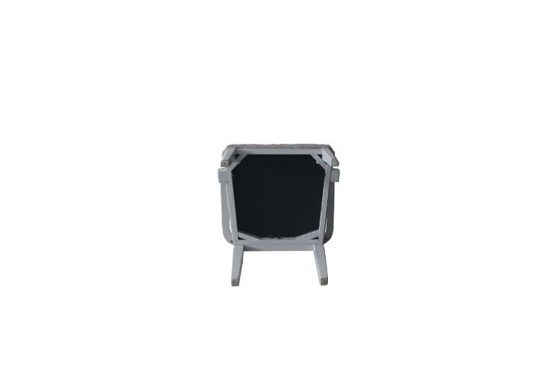 House - Marchese Chair (Set of 2) - Two Tone Gray Fabric & Pearl Gray Finish - Atlantic Fine Furniture Inc