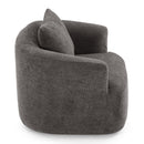 360° Swivel Barrel Sofa Chair With Throw Pillow, Chenille Upholstered Accent Chair