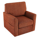 360° Swivel Accent Barrel Armchair With Side Pockets, Compact Design