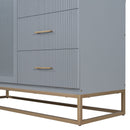 Murphy Bed With Frosted Glass Doors Design, Fake Drawers, Metal Legs