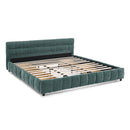Modern Platform Bed Frame With Thick Chenille Fabric