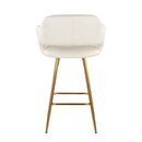 Margarite - Contemporary Fixed Height Counter Stool With Footrest (Set of 2) With Square