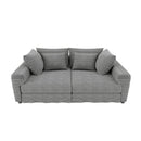 Plush Corduroy 4 Seat Sofa, Modern Comfy Upholstered Sofa Cloud Couch, Deep Seat Couches With Soft Pillows