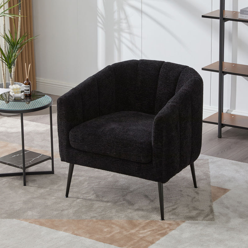 Vanity Barrel Accent Lounge Chair - Black