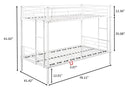 Metal Twin over Twin Bunk Bed/ Heavy-duty Sturdy Metal/ Noise Reduced Design/ Safety Guardrail/ 2 Side Ladders/ CPC Certified/ No Box Spring Needed