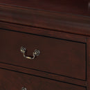 Contemporary Louis Philip Cherry Chest With Five Drawers Solid Wood Ample Storage - Cherry