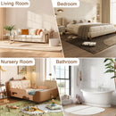 Portable Wardrobe Closet Storage Organizer For Clothes, 9 Magnetic Doors With 9 Cubes & 2 Hanging Rods, 6 Hangers - Cream White