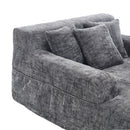 Chenille Interior Lazy Sofa Chaise Longue Armchair With 3 Pillows And Armrests