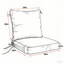 24X24 Inch Outdoor Deep Seat Cushion Set Waterproof Fade Resistant Patio Furniture Cushions With Removable Covers, Adjustable Straps & Handles (Set of 2) - Red