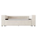Upholstered Bed With Storage And Twin Trundle, USB Charging Ports