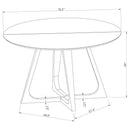 Gwynn - Round Marble Stainless Steel Dining Table - Gold