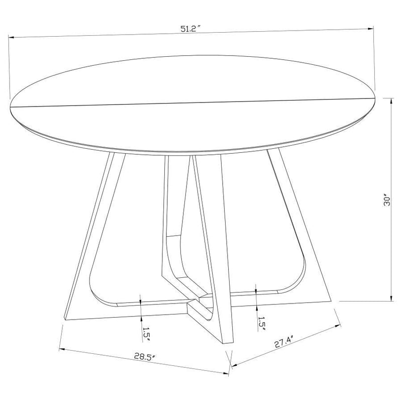 Gwynn - Round Marble Stainless Steel Dining Table - Gold