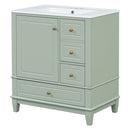 Freestanding Bathroom Vanity With Sink, Soft Close Door, 3 Drawers