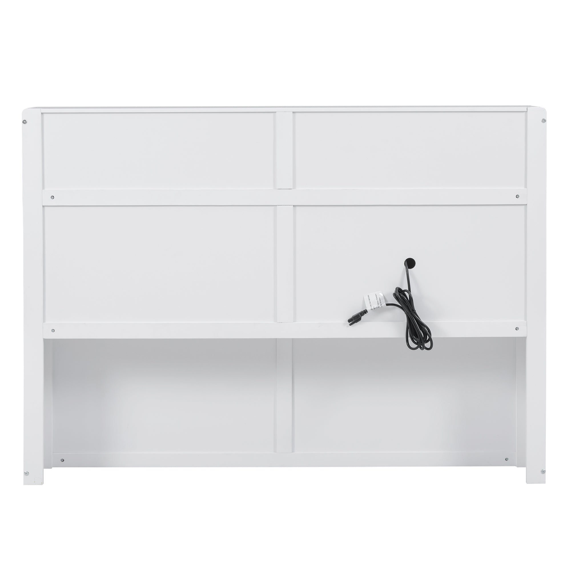 Wood Queen Size Hydraulic Platform Bed with Storage LED Headboard, Charging Station and 2 Drawers, White - Atlantic Fine Furniture Melbourne FL