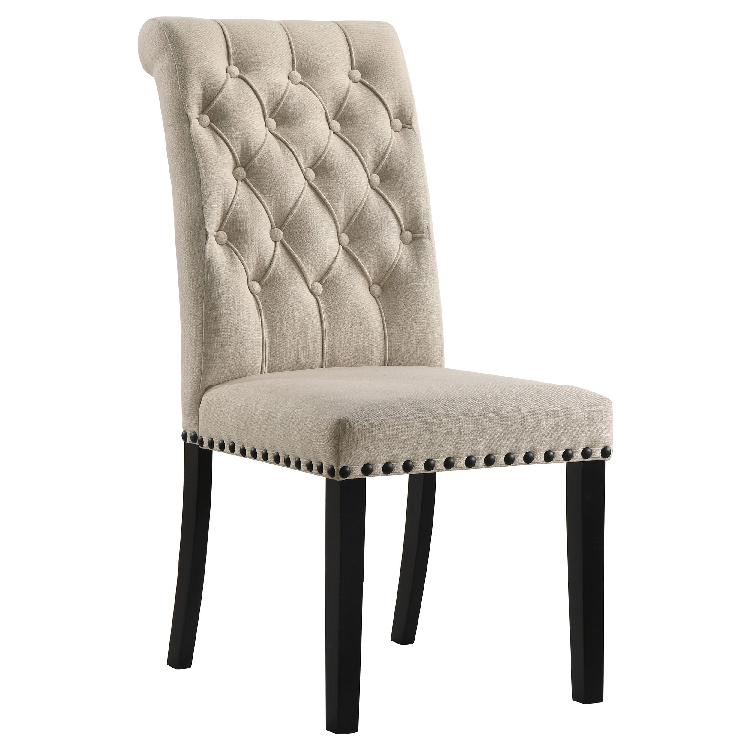 Alana Fabric Upholstered Dining Side Chair Beige (Set of 2) — view 2