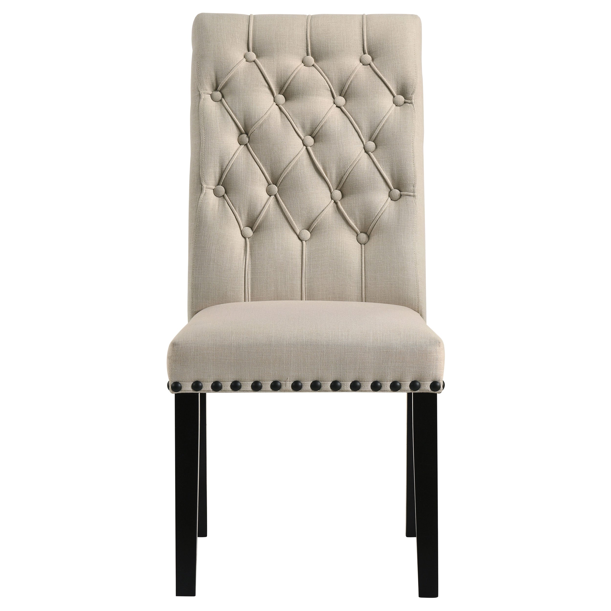 Alana Fabric Upholstered Dining Side Chair Beige (Set of 2) — view 3