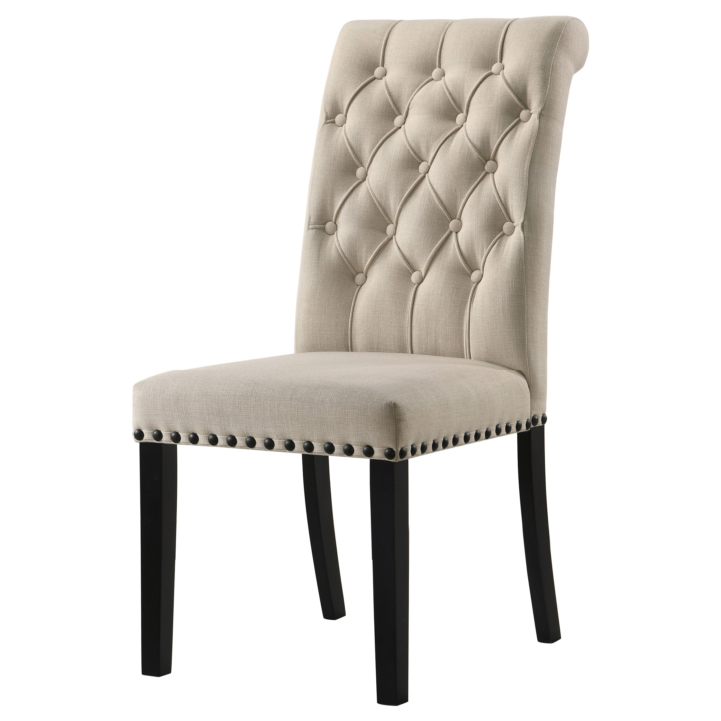 Alana Fabric Upholstered Dining Side Chair Beige (Set of 2) — view 4