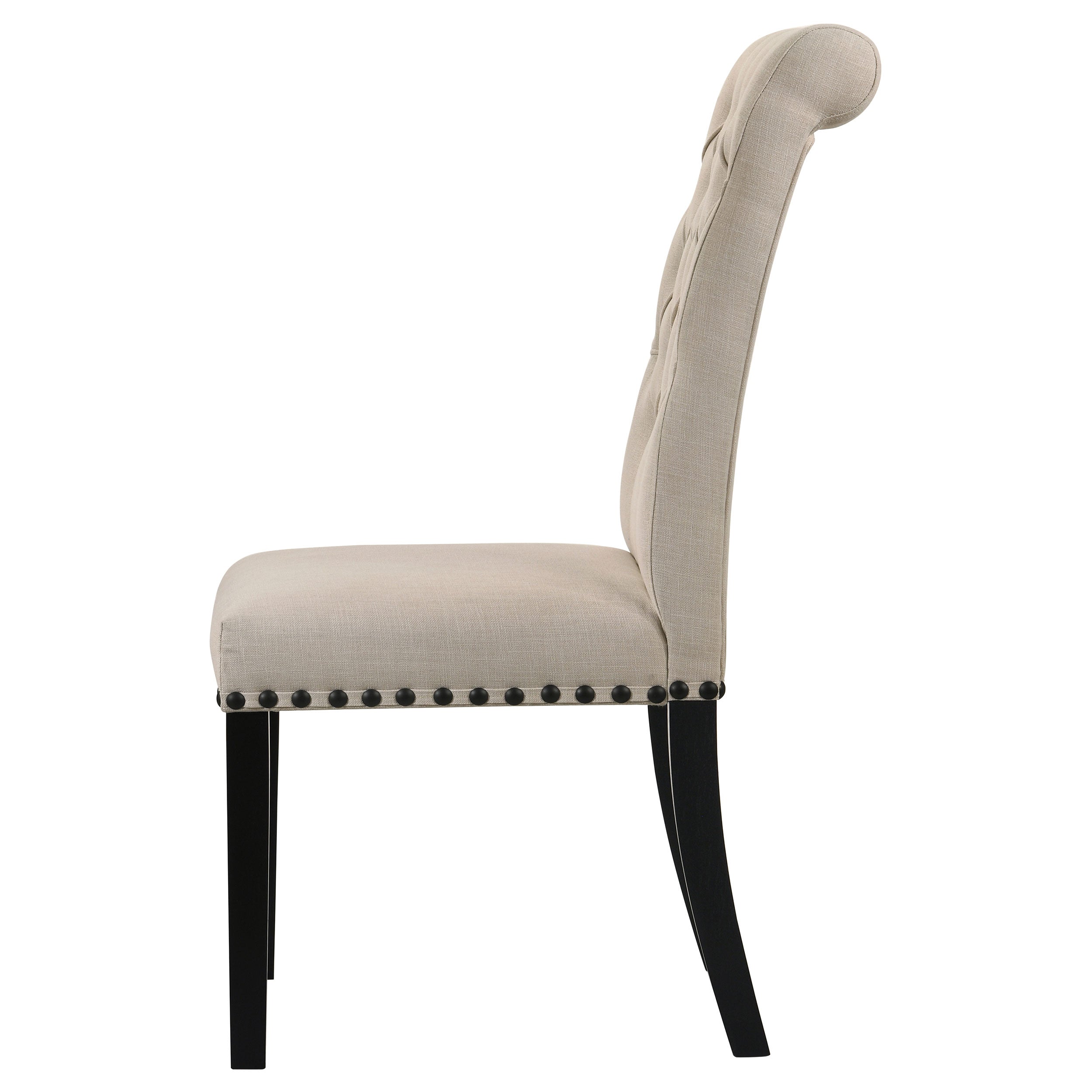 Alana Fabric Upholstered Dining Side Chair Beige (Set of 2) — view 5