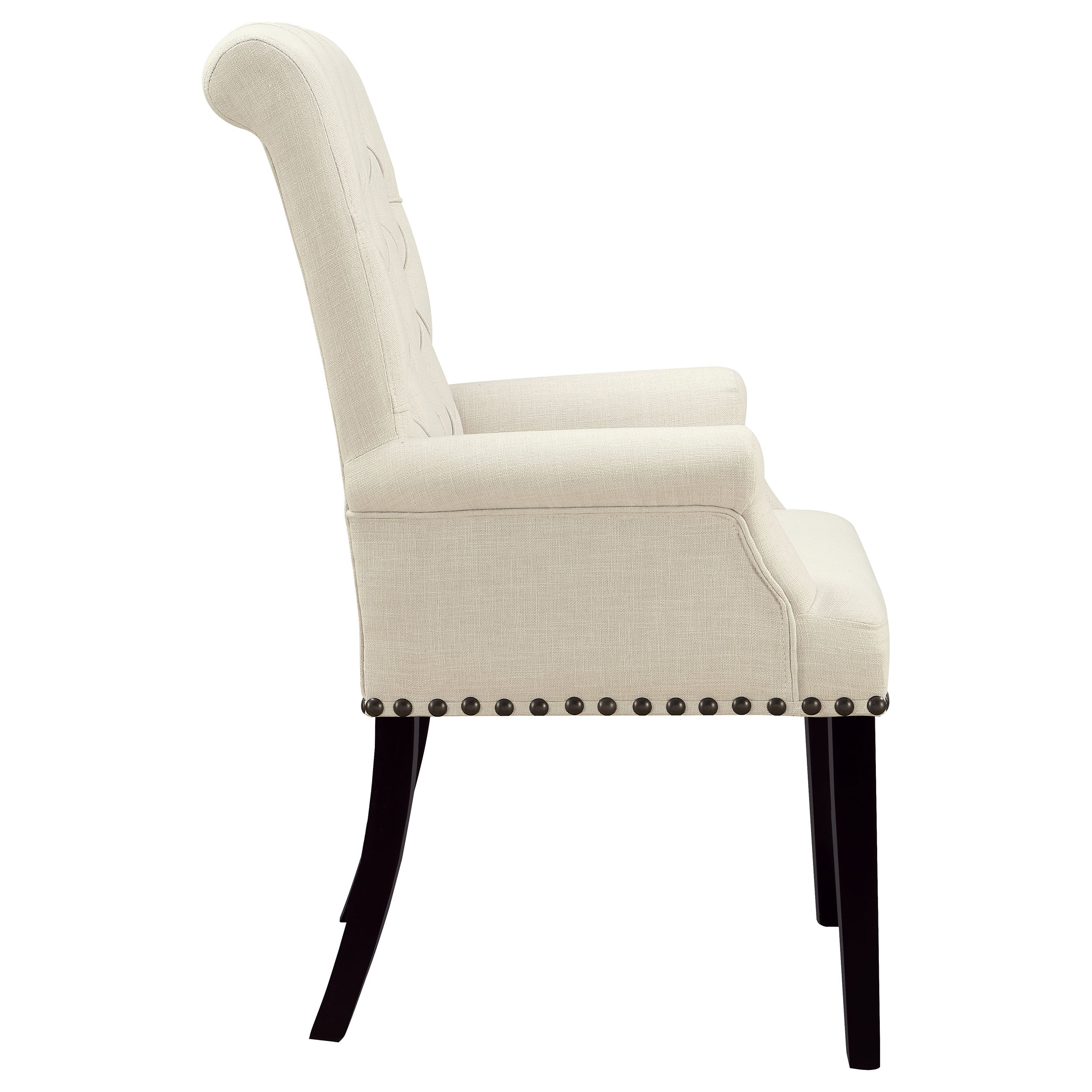 Alana Fabric Upholstered Dining Arm Chair Beige — view 8