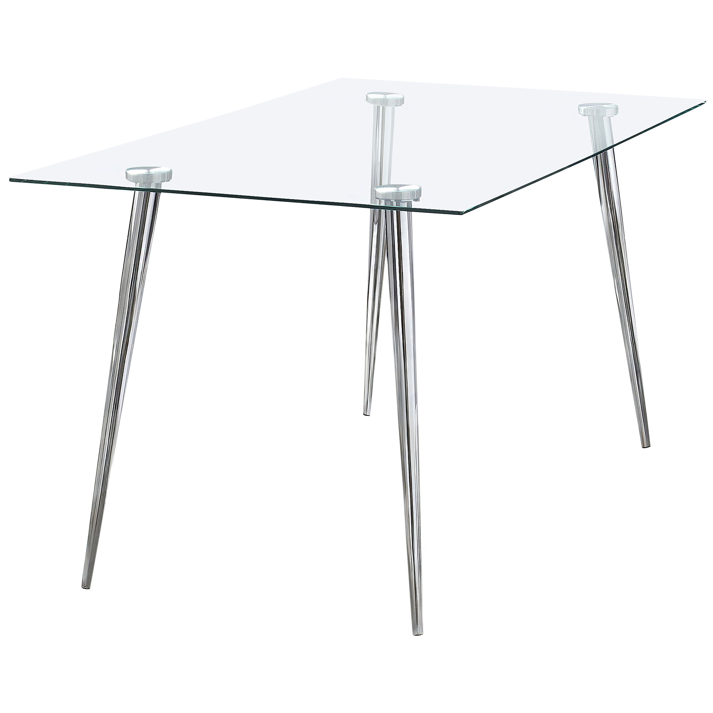 Gilman Rectangular 64-inch Glass Top Dining Table Chrome — view 1